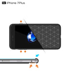 Protective Case – For iPhone 7 Plus Brushed Texture Fiber TPU Rugged Armor Protective...