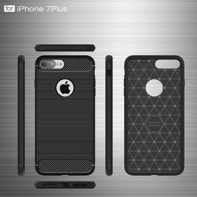 Protective Case – For iPhone 7 Plus Brushed Texture Fiber TPU Rugged Armor Protective...