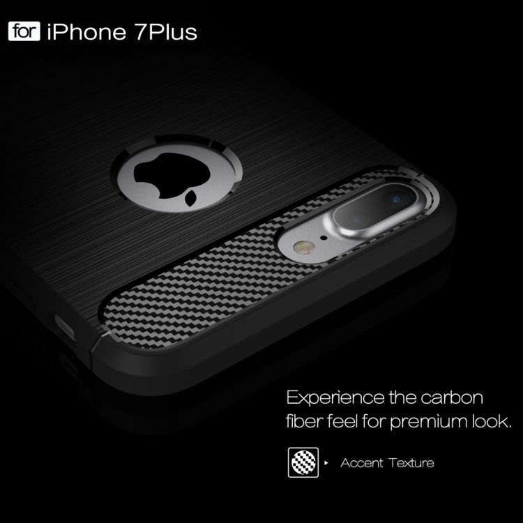 Protective Case – For iPhone 7 Plus Brushed Texture Fiber TPU Rugged Armor Protective...