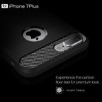 Protective Case – For iPhone 7 Plus Brushed Texture Fiber TPU Rugged Armor Protective...