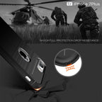 Protective Case – For iPhone 7 Plus Brushed Texture Fiber TPU Rugged Armor Protective...