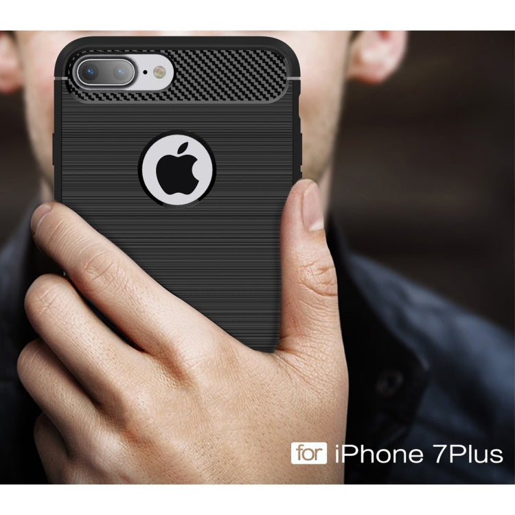 Protective Case – For iPhone 7 Plus Brushed Texture Fiber TPU Rugged Armor Protective...