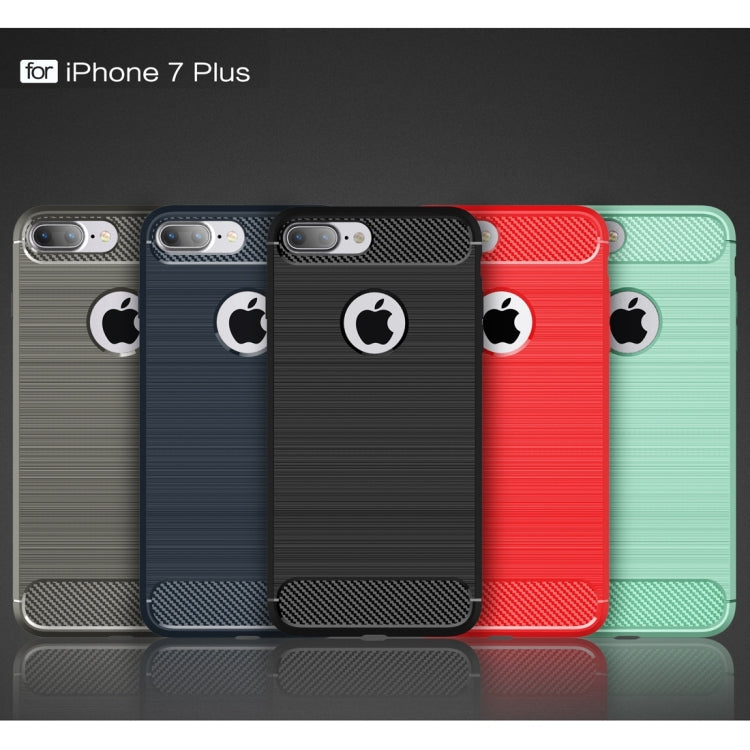 Protective Case – For iPhone 7 Plus Brushed Texture Fiber TPU Rugged Armor Protective...
