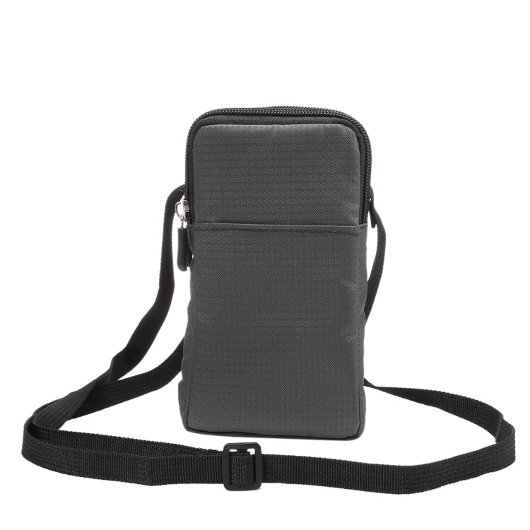 Universal Multi-function Plaid Texture Double Layer Zipper Sports Waist Bag / Shoulder Bag for iPhone X & 7 & 7 Plus / Galaxy S9+ / S8+ / Note 8 / Sony Xperia Z5 / Huawei Mate 8, Size: 16.5 x 9.0 x 3.0cm – Durable Build, Easy to Use
