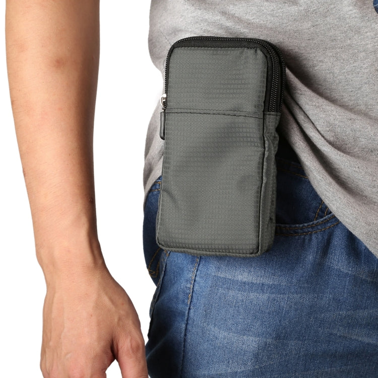 Universal Multi-function Plaid Texture Double Layer Zipper Sports Waist Bag / Shoulder Bag for iPhone X & 7 & 7 Plus / Galaxy S9+ / S8+ / Note 8 / Sony Xperia Z5 / Huawei Mate 8, Size: 16.5 x 9.0 x 3.0cm – Durable Build, Easy to Use