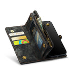CaseMe for iPhone 8 Plus & 7 Plus Multifunctional Leather Billfold with Detachable Magnetic PC Back Protective Case & Holder & 11 Card Slots & 3 Cash Slots & 1 Zipper Wallet & 2 Photo Frames & 3 Magnetic Clasps, For 8P & 7P