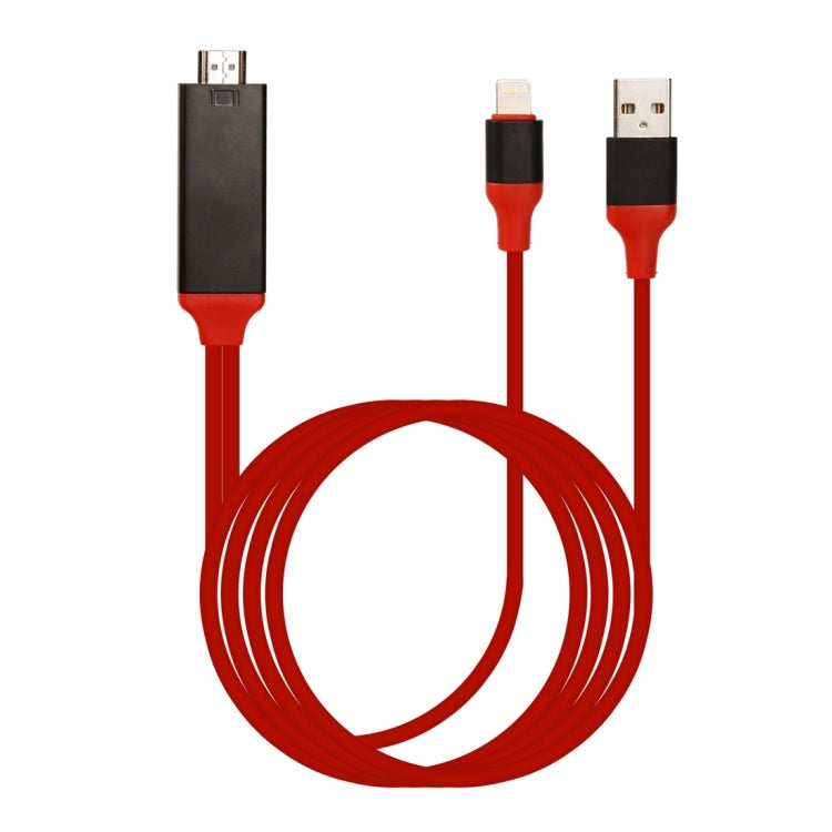 8 Pin Male to HDMI & USB Male Adapter Cable, Length: 2m, 8 Pin Male 8 Pin Male Red