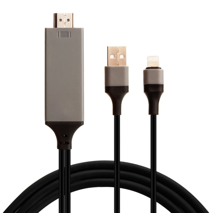 8 Pin Male to HDMI & USB Male Adapter Cable, Length: 2m, 8 Pin Male 8 Pin Male Black