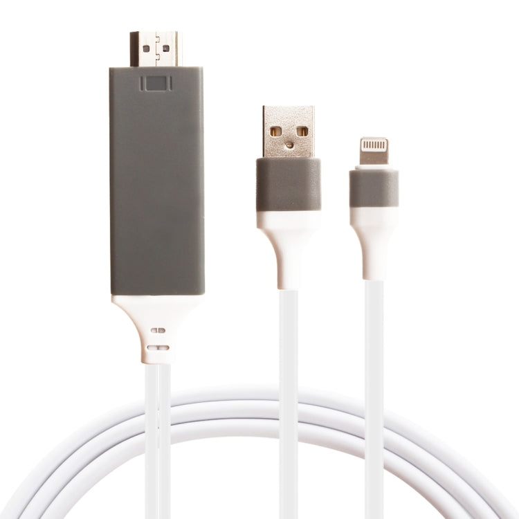 8 Pin Male to HDMI & USB Male Adapter Cable, Length: 2m, 8 Pin Male 8 Pin Male White
