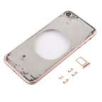Transparent Battery Back Cover with Camera Lens Frame & SIM Card Tray & Side Keys for iPhone 8, For iPhone 8 (Transparent Gold)