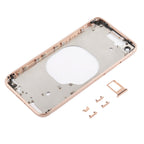 Transparent Battery Back Cover with Camera Lens Frame & SIM Card Tray & Side Keys for iPhone 8, For iPhone 8 (Transparent Gold)
