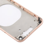 Transparent Battery Back Cover with Camera Lens Frame & SIM Card Tray & Side Keys for iPhone 8, For iPhone 8 (Transparent Gold)
