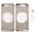 Transparent Battery Back Cover with Camera Lens Frame & SIM Card Tray & Side Keys for iPhone 8, For iPhone 8 (Transparent Gold)