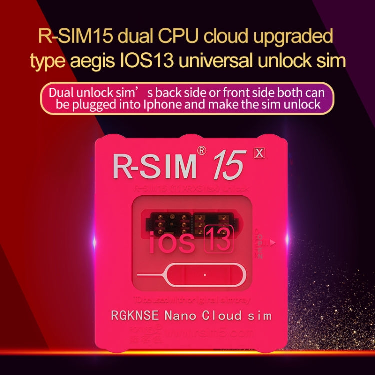 R-SIM SIM Unlock Card – 15 Dual CPU Aegis Cloud Upgraded Version iOS 13 System Universal...