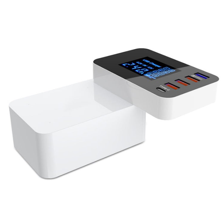 CDA33Q 40W QC 3.0 USB + 3 USB Ports + USB-C / Type-C Ports Multi-function Charger with LED Display, AU Plug, AU Plug – Fast Charging, TPU