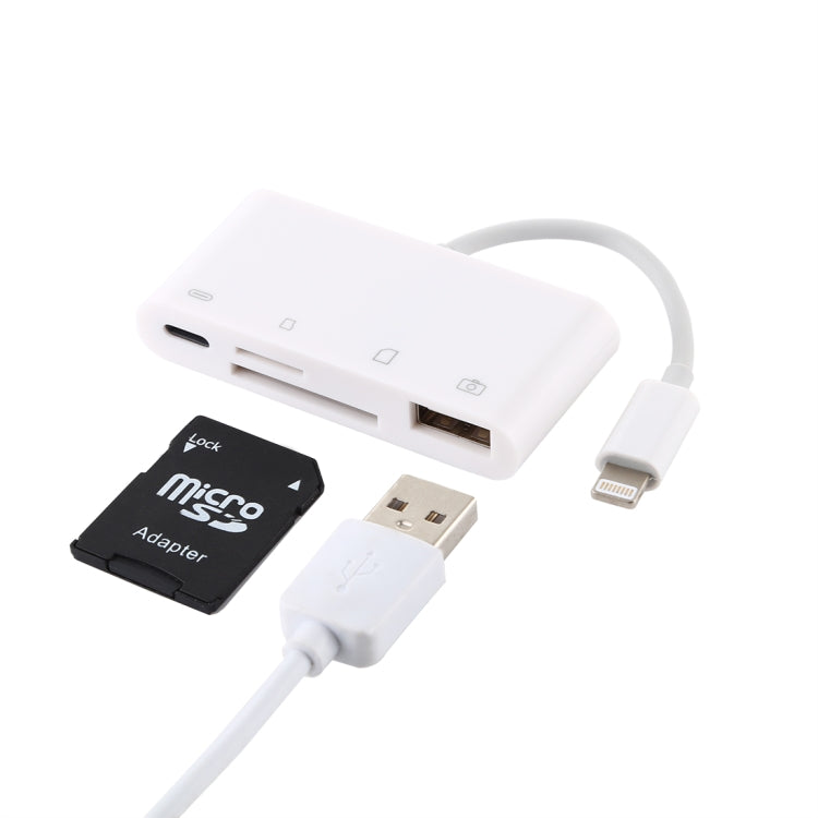 NK-108L Card Reader – 8 Pin to USB + TF Card + SD Card Camera Reader Adapter, Compatible with... NK-108L