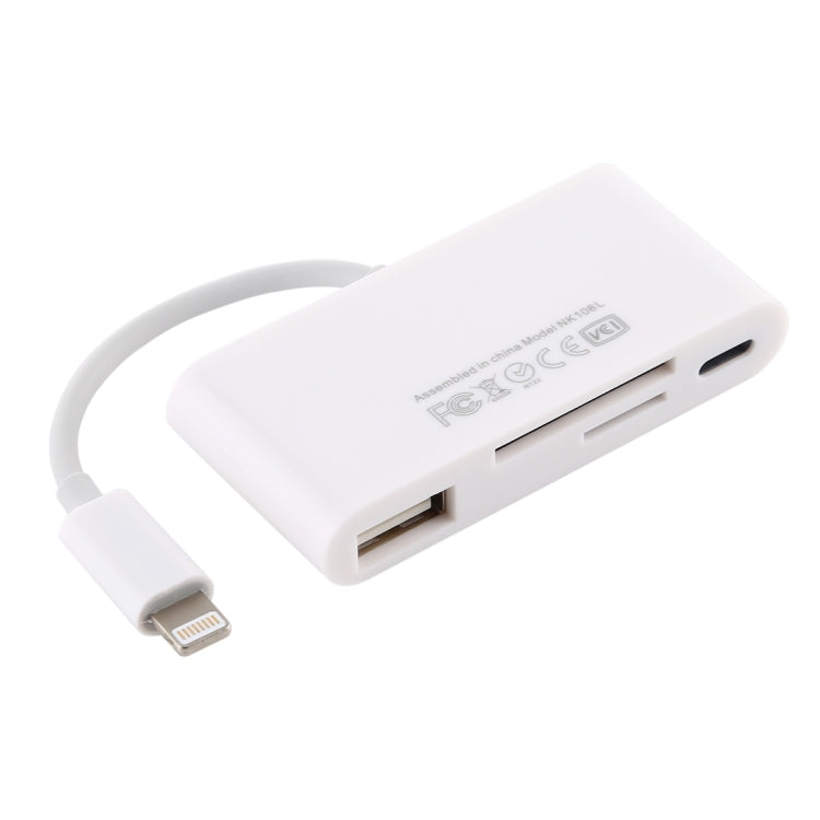 NK-108L Card Reader – 8 Pin to USB + TF Card + SD Card Camera Reader Adapter, Compatible with...