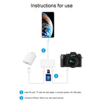 NK-108L Card Reader – 8 Pin to USB + TF Card + SD Card Camera Reader Adapter, Compatible with...