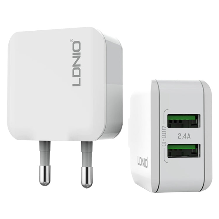 LDNIO Data Cable – A2201 2.4A Dual USB Charging Head Travel Direct Charge Mobile Phone... Type-C EU Plug