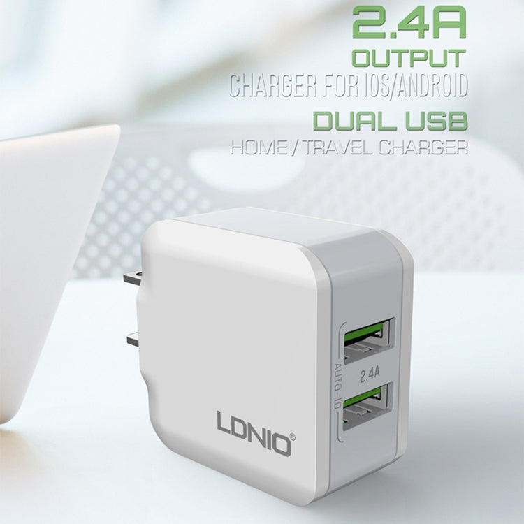 LDNIO Data Cable – A2201 2.4A Dual USB Charging Head Travel Direct Charge Mobile Phone...