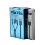 RC-131TH 1m 2.8A 3 in 1 USB to 8 Pin & USB-C / Type-C & Micro USB Charging Cable – Aluminum Alloy