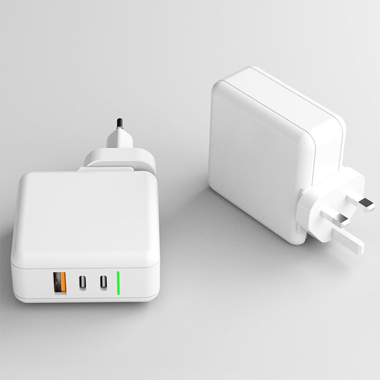 65W USB Ports x 1 + Type-C Port x 2 GaN Portable Mini Fast Charger Travel Charger with UK & US & EU Plug Set – Durable Build, Easy to Use