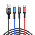 awei CL-971 3 in 1 1.2m 2.4A USB to 8 Pin + Micro USB + USB-C / Type-C Multi Charging Cable – Fast Charging