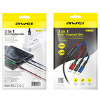 awei CL-971 3 in 1 1.2m 2.4A USB to 8 Pin + Micro USB + USB-C / Type-C Multi Charging Cable – Fast Charging