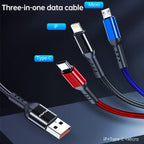 awei CL-971 3 in 1 1.2m 2.4A USB to 8 Pin + Micro USB + USB-C / Type-C Multi Charging Cable – Fast Charging