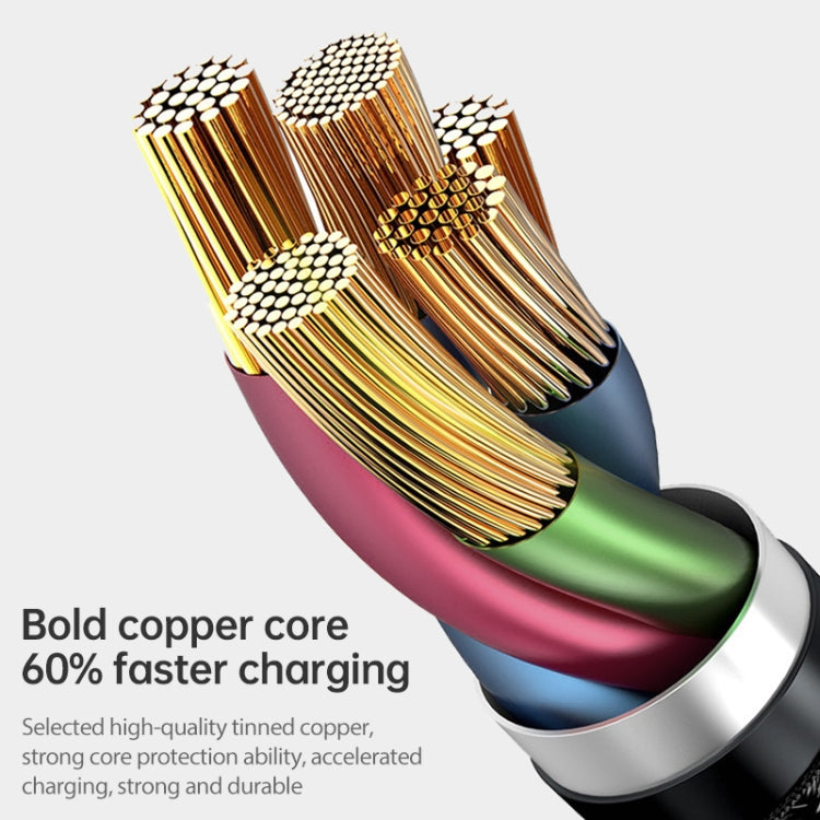 awei CL-971 3 in 1 1.2m 2.4A USB to 8 Pin + Micro USB + USB-C / Type-C Multi Charging Cable – Fast Charging