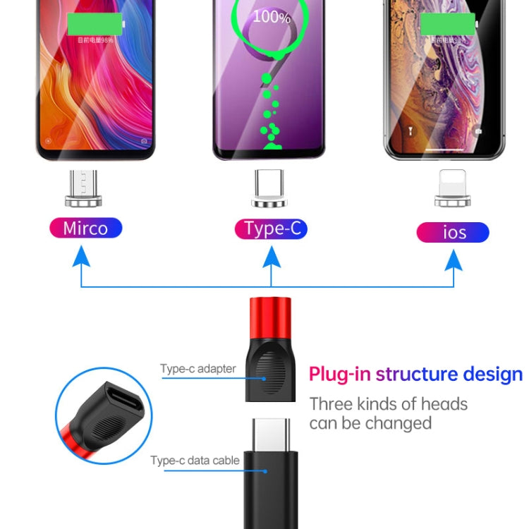 4 in 1 3A 8 Pin & USB-C / Type-C & Micro USB Zinc Alloy Magnetic Charging Head + USB-C / Type-C Magnetic Charging Adapter Set, USB-C / Type-C – Magnetic, Data Transmission