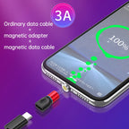4 in 1 3A 8 Pin & USB-C / Type-C & Micro USB Zinc Alloy Magnetic Charging Head + USB-C / Type-C Magnetic Charging Adapter Set, USB-C / Type-C – Magnetic, Data Transmission