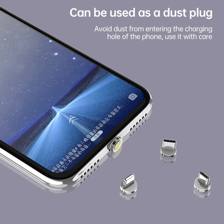 4 in 1 3A 8 Pin & USB-C / Type-C & Micro USB Zinc Alloy Magnetic Charging Head + USB-C / Type-C Magnetic Charging Adapter Set, USB-C / Type-C – Magnetic, Data Transmission