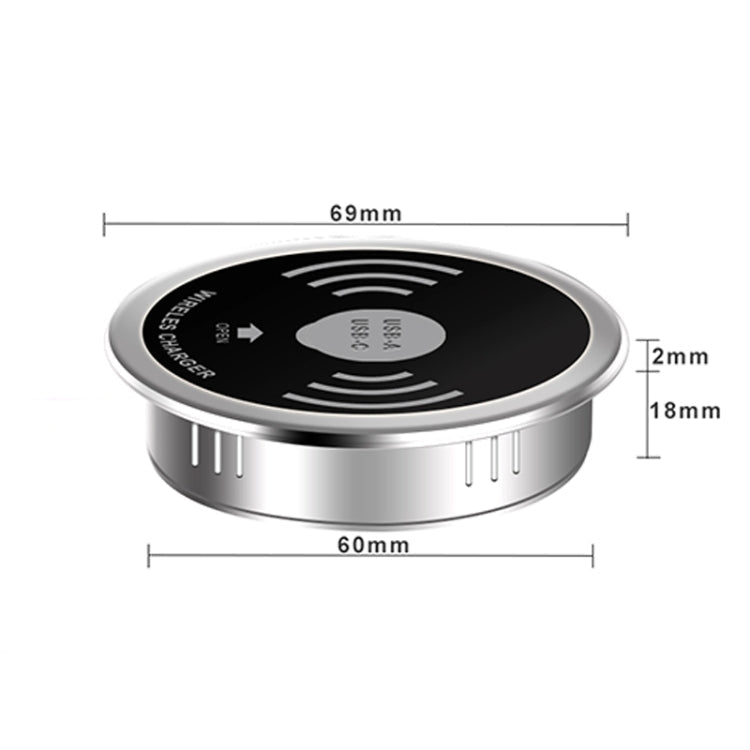KP-ZMC Wireless Charger – Embedded Desktop Wireless Charger with PD+USB Interface Cable Length: 1.2m