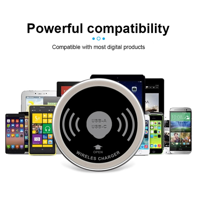 KP-ZMC Wireless Charger – Embedded Desktop Wireless Charger with PD+USB Interface Cable Length: 1.2m