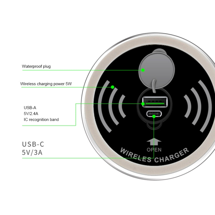 KP-ZMC Wireless Charger – Embedded Desktop Wireless Charger with PD+USB Interface Cable Length: 1.2m