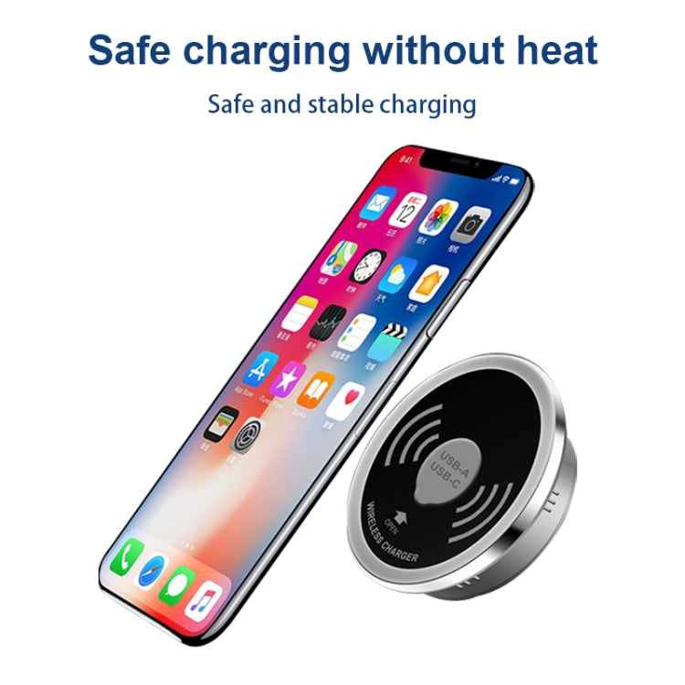 KP-ZMC Wireless Charger – Embedded Desktop Wireless Charger with PD+USB Interface Cable Length: 1.2m