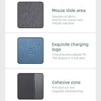 OJD-36 Wireless Charger – QI Standard 10W Lighting Wireless Charger Rubber Mouse Pad, Size: 26.2...