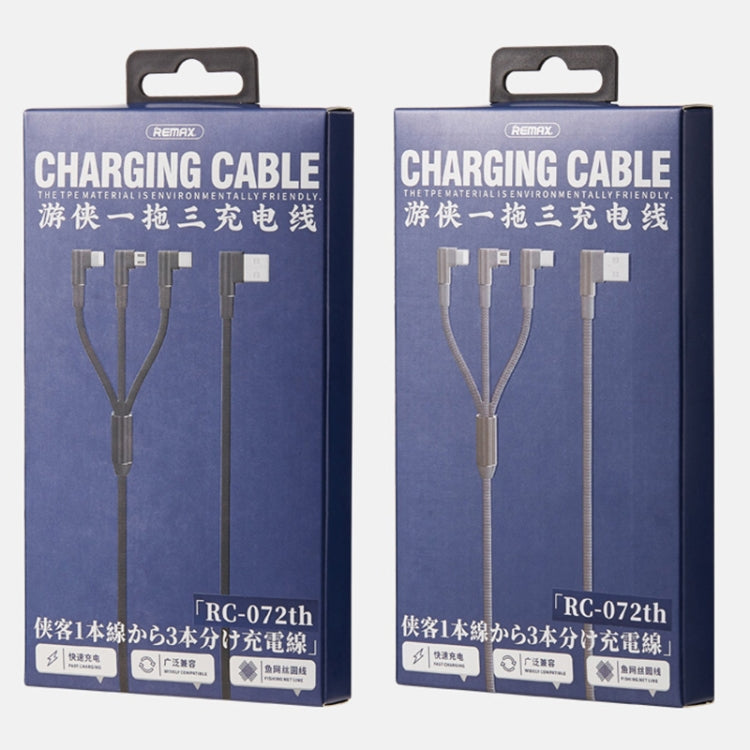 RC-167th Charging Cable – 3 in 1 2.1A USB to 8 Pin + USB-C / Type-C + Micro USB Range Series...