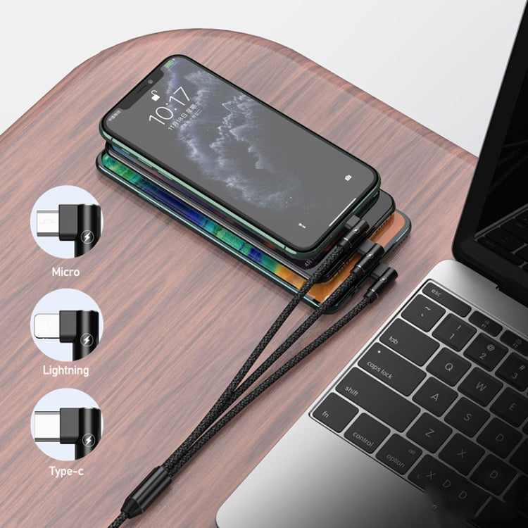 RC-167th Charging Cable – 3 in 1 2.1A USB to 8 Pin + USB-C / Type-C + Micro USB Range Series...