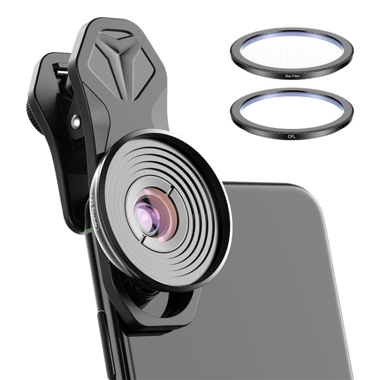APEXEL APL-HB10X Macro Lens Telephoto Clip + Star Light Filter + CPL Phone Lens Kit, APL-HB10X APL-HB10X