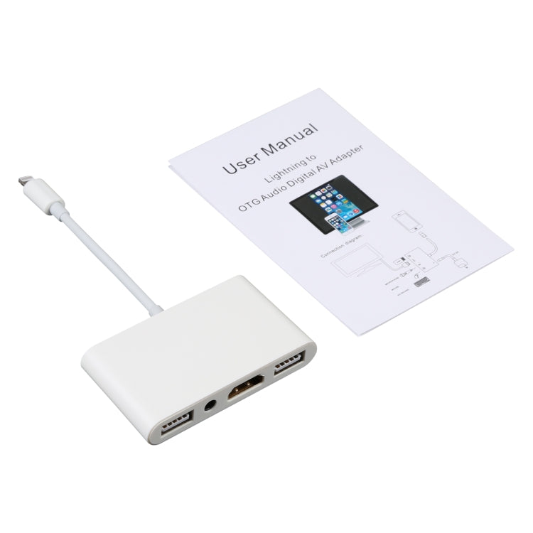 4 in 1 8 Pin to Dual USB + 3.5mm AUX + HDMI OTG Audio Digital AV Adapter – TPU