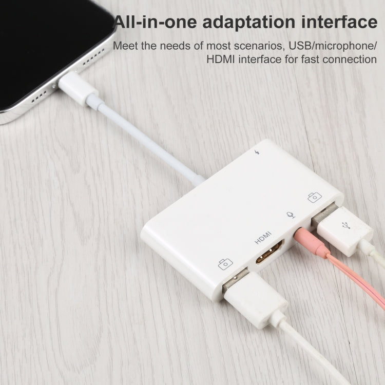 4 in 1 8 Pin to Dual USB + 3.5mm AUX + HDMI OTG Audio Digital AV Adapter – TPU