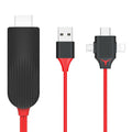 Cable – MiraScreen L7-8 3 in 1 8 Pin + Micro USB + USB-C / Type-C to HDMI Video... 3 in 1 HDMI