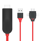 Cable – MiraScreen L7-8 3 in 1 8 Pin + Micro USB + USB-C / Type-C to HDMI Video... 3 in 1 HDMI