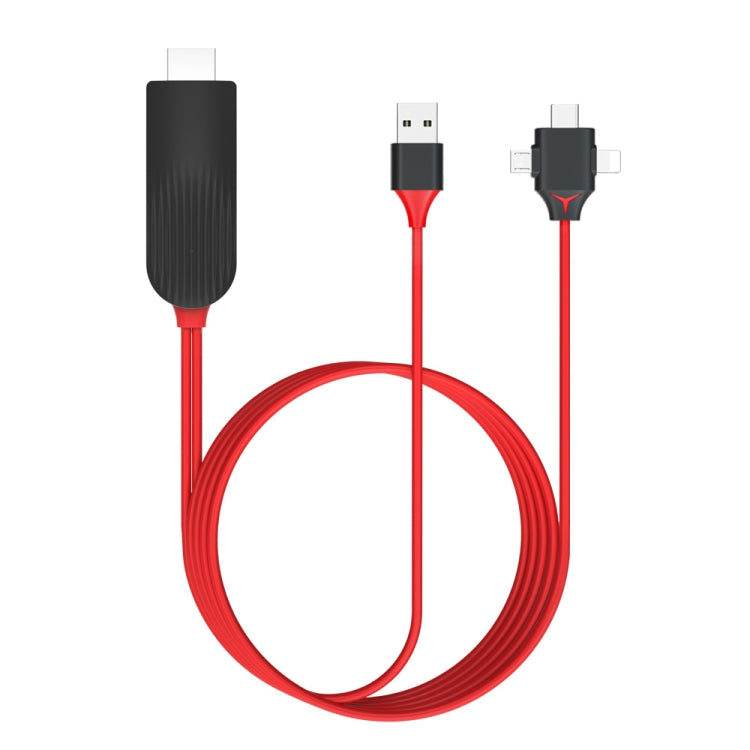 Cable – MiraScreen L7-8 3 in 1 8 Pin + Micro USB + USB-C / Type-C to HDMI Video...