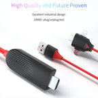 Cable – MiraScreen L7-8 3 in 1 8 Pin + Micro USB + USB-C / Type-C to HDMI Video...