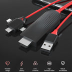 Cable – MiraScreen L7-8 3 in 1 8 Pin + Micro USB + USB-C / Type-C to HDMI Video...