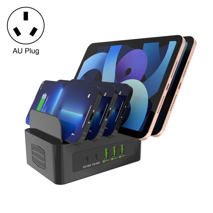 YFY-A54 Stand – 100W USB + Type-C 5-Ports Smart Charging Station with Phone & Tablet... YFY-A54 IP8G1275AU