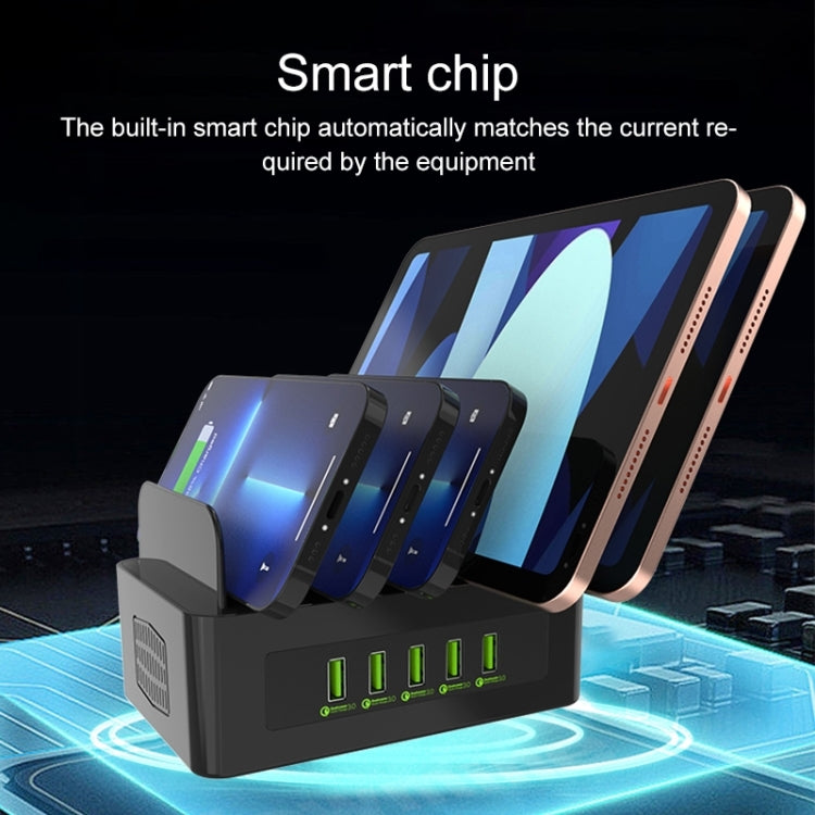 YFY-A54 Stand – 100W USB + Type-C 5-Ports Smart Charging Station with Phone & Tablet...